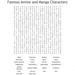 Famous Anime And Manga Characters Word Search   Wordmint