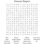 Famous Singers Word Search   Wordmint