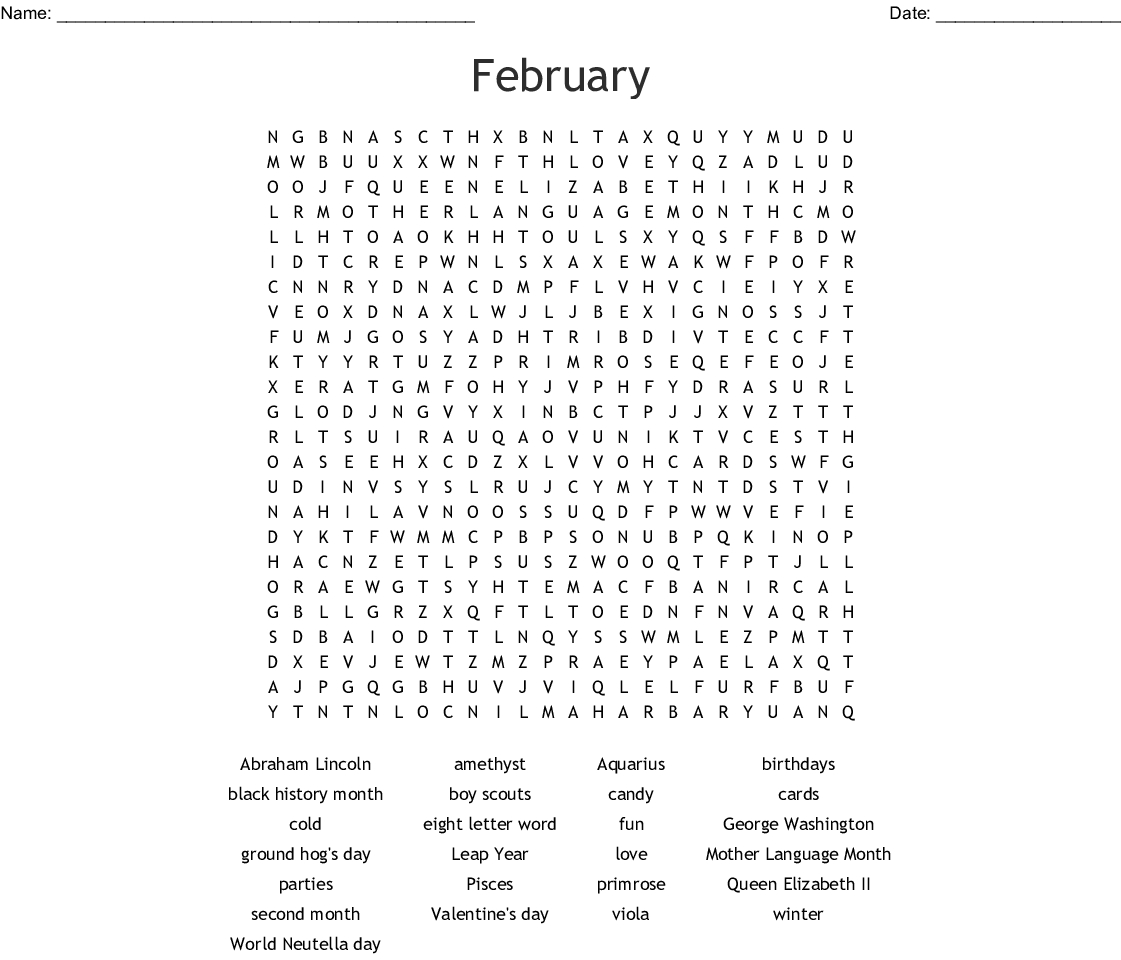 Months Of The Year Word Search Free Printable For Kids Word Search