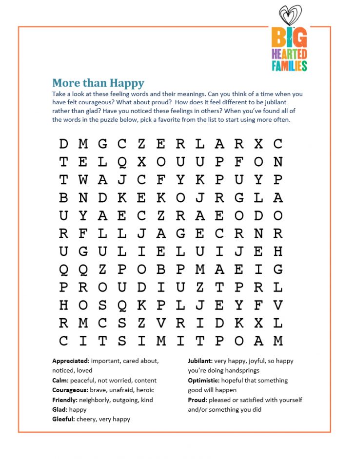 feelings word search doing good together word search