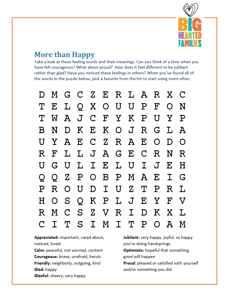 Feelings Word Search — Doing Good Together™