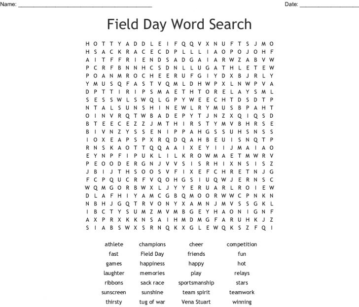 Field Day Word Search Wordmint Word Search Printable