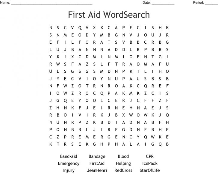 First Aid Wordsearch Wordmint Word Search Printable