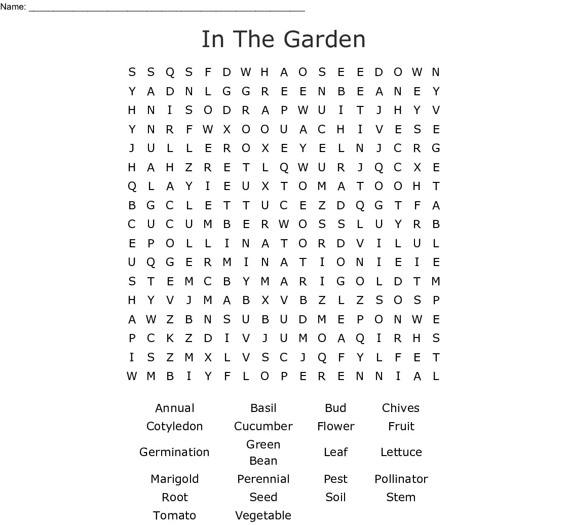 Flowers In The Garden Word Search - Sustainabletourismworld