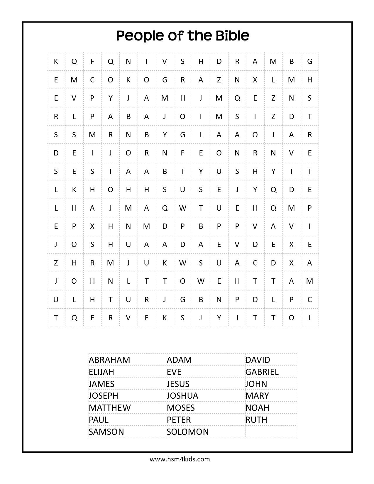 Free Bible Word Search For Kids. Free And Printable! | Free