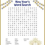 Free New Year's Word Search Printable Worksheet With 18 New