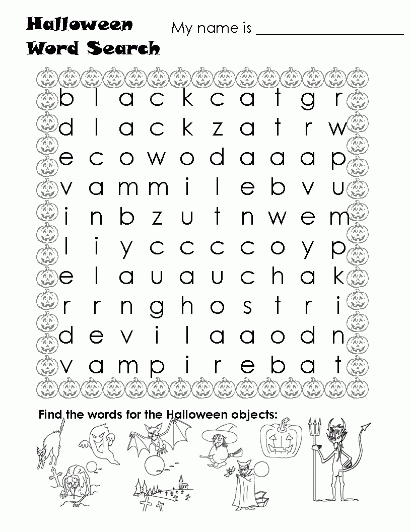 Free Printable Halloween Word Search Puzzle