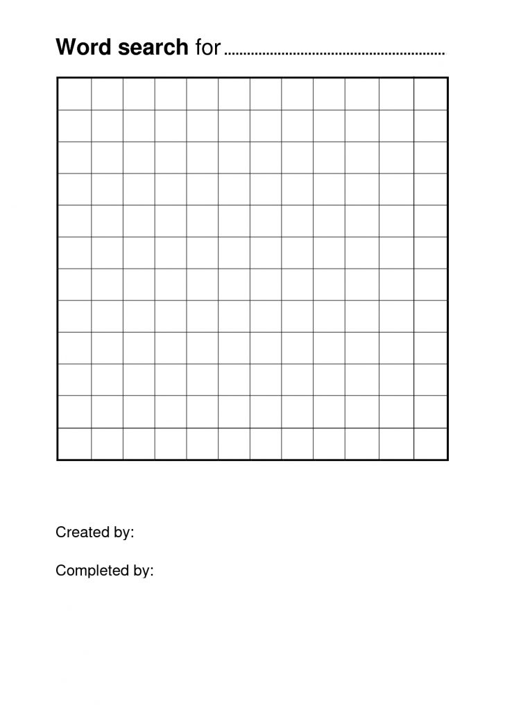 Printable Blank Word Search Grid Paper