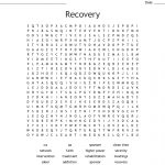 Free Printable Worksheet Word Search About Recovery
