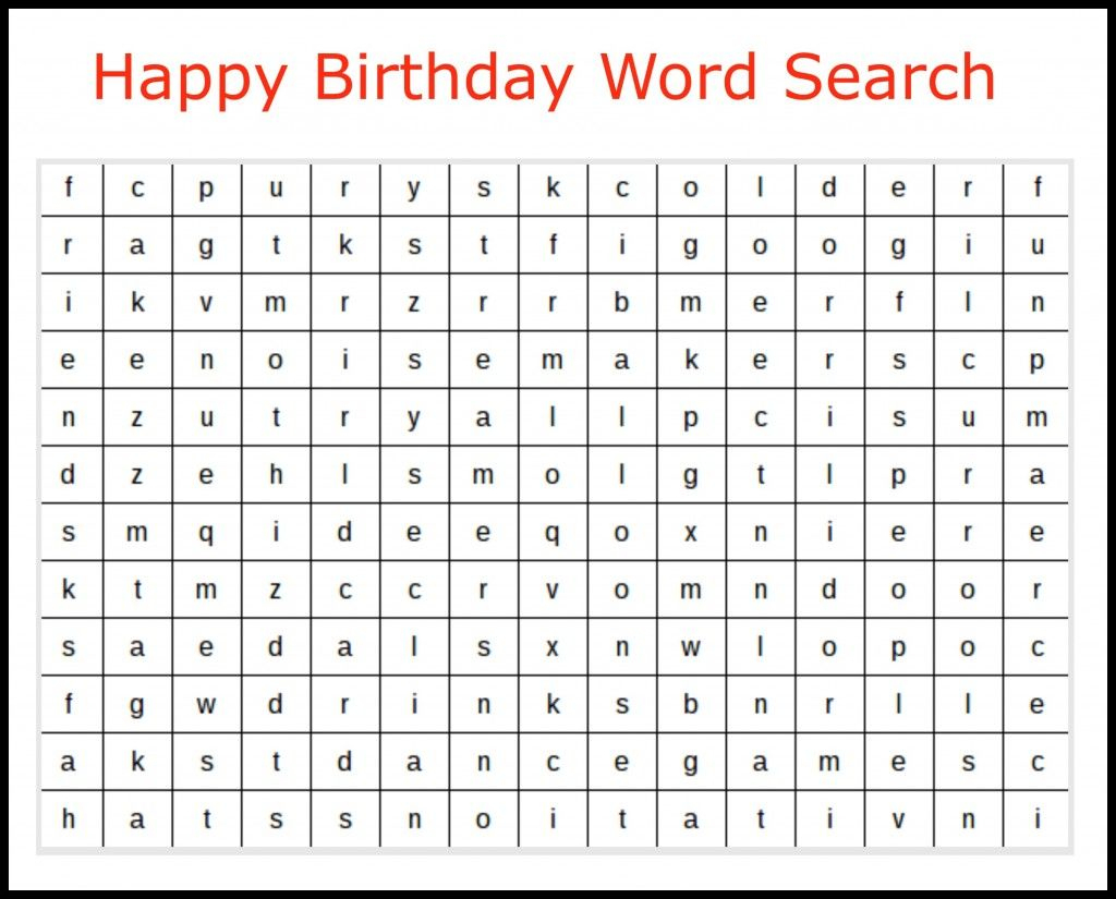 Freebie Friday: Happy Birthday Word Search Free Printable