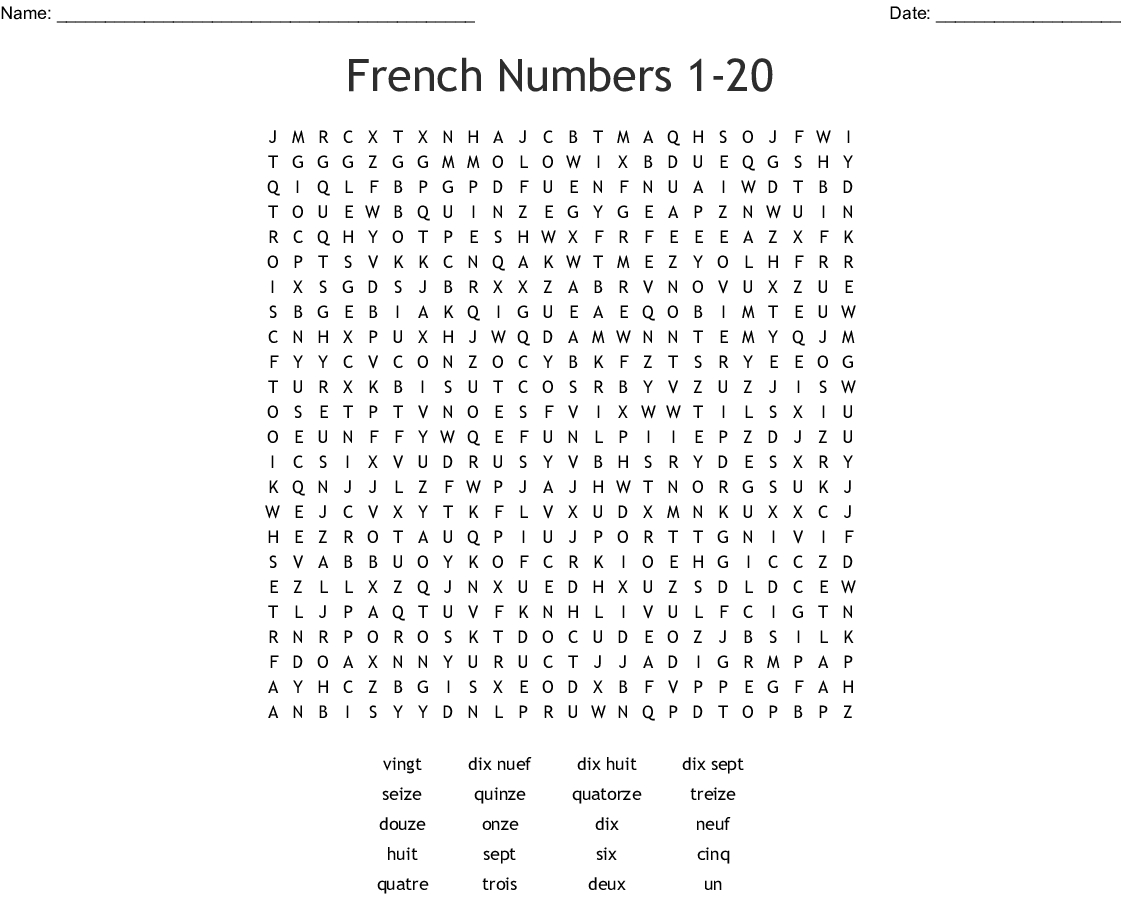 French Word Searches Free Printable Word Search Printable