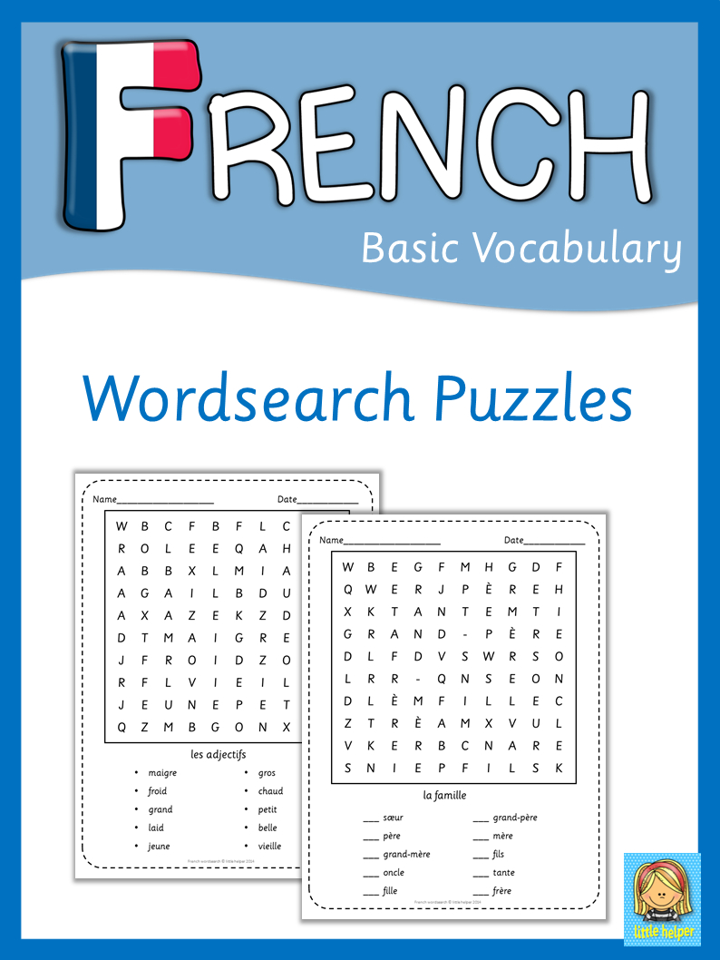 French Word Searches Free Printable - Word Search Printable