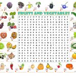 Fruits And Vegetables Wordearch   English Esl Worksheets For