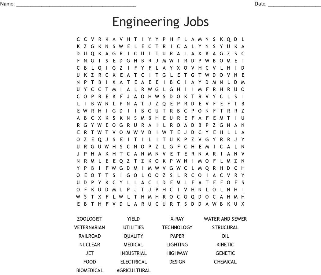 Fun Job Word Search For Kids Printable | 101 Activity
