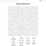 Good Manners Word Search   Wordmint
