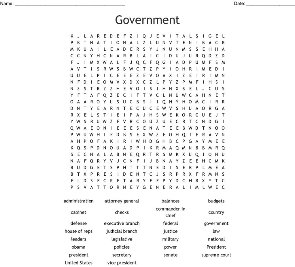 Government Word Search Wordmint Word Search Printable