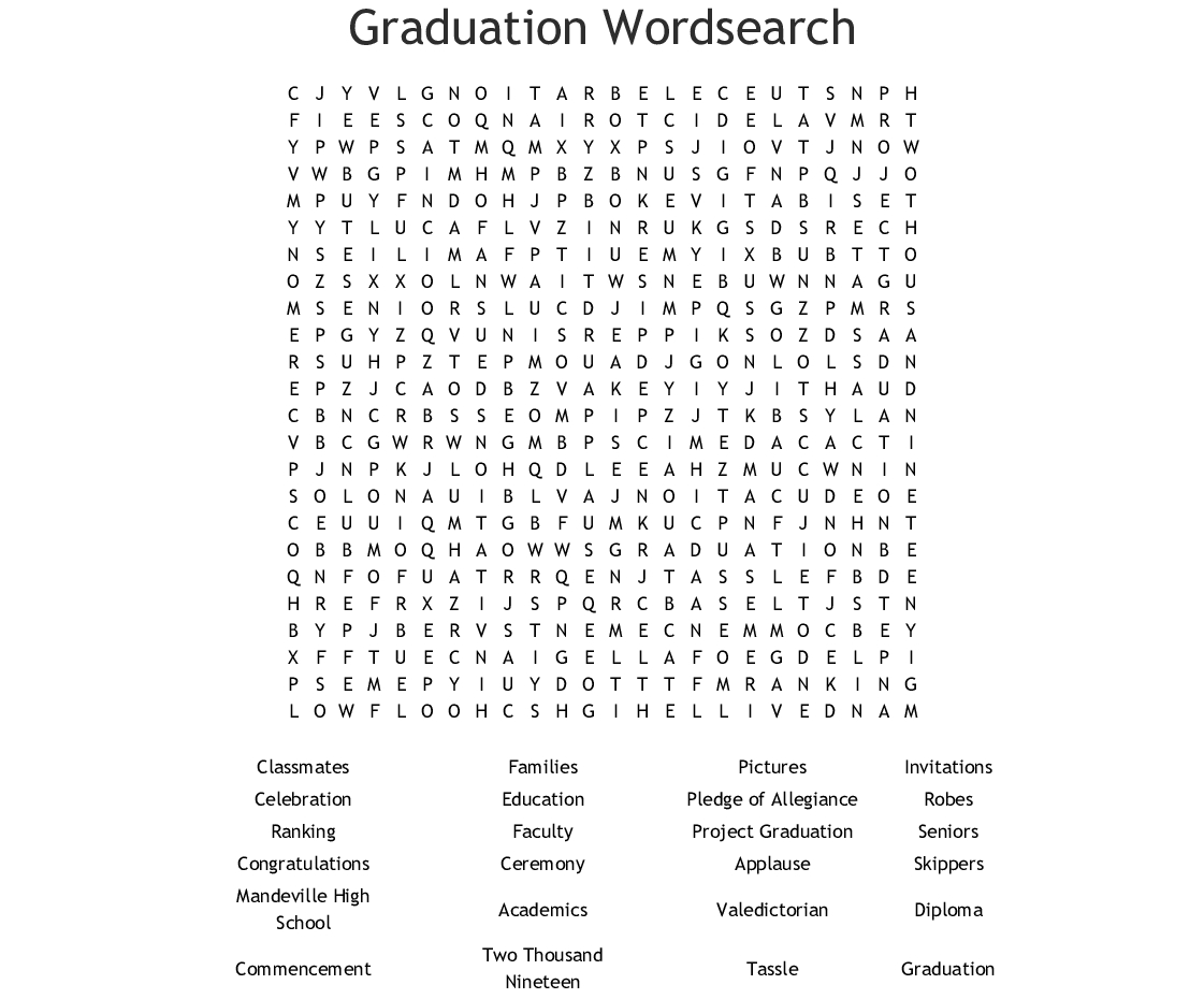 Printable Word Searches For High School Students - Word Search Printable