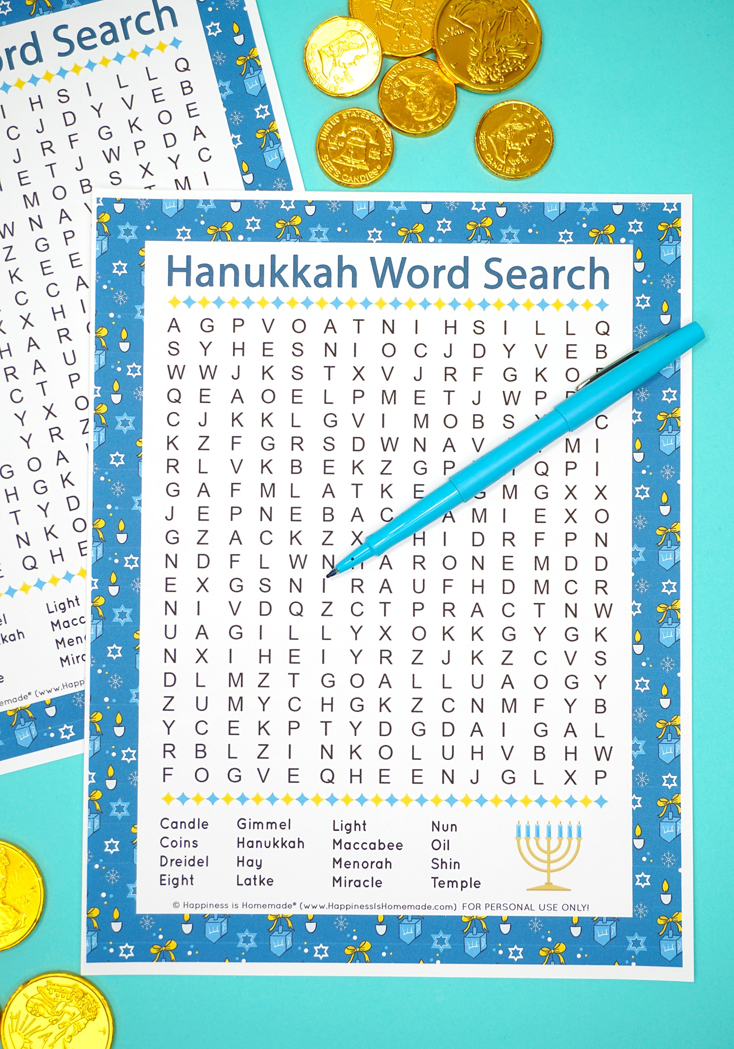 Hanukkah Word Search For Kids &amp;amp; Adults - Happiness Is Homemade