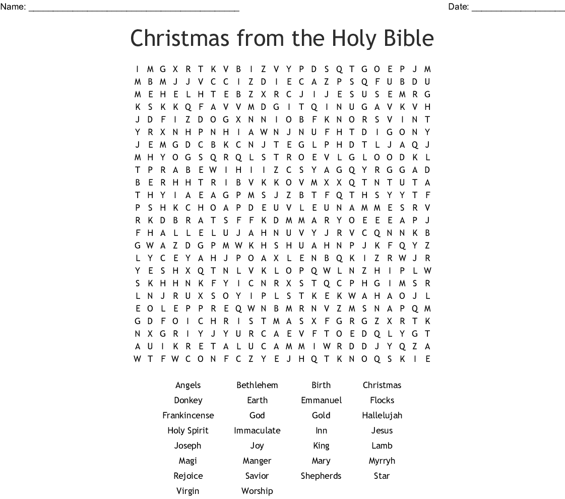 Happy Birthday Jesus! Word Search - Wordmint