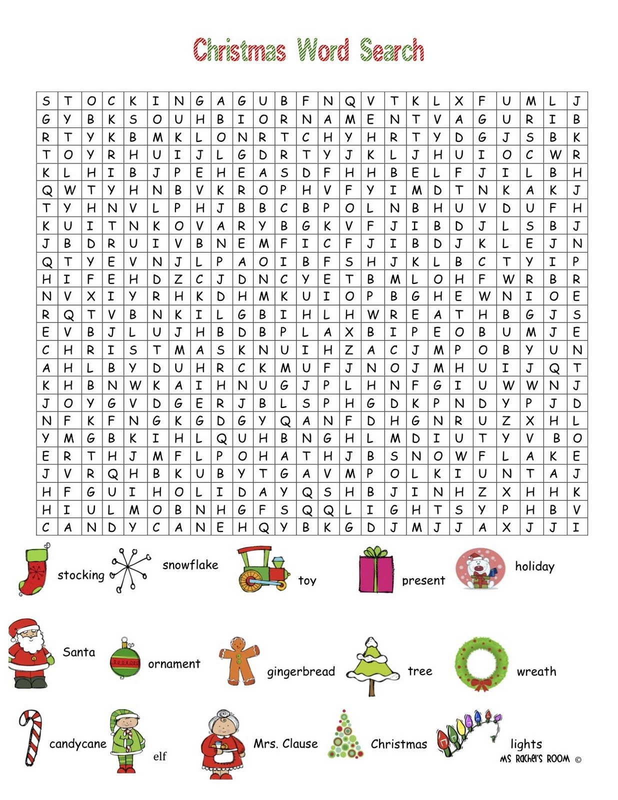 Hard Christmas Word Search | Christmas Word Search