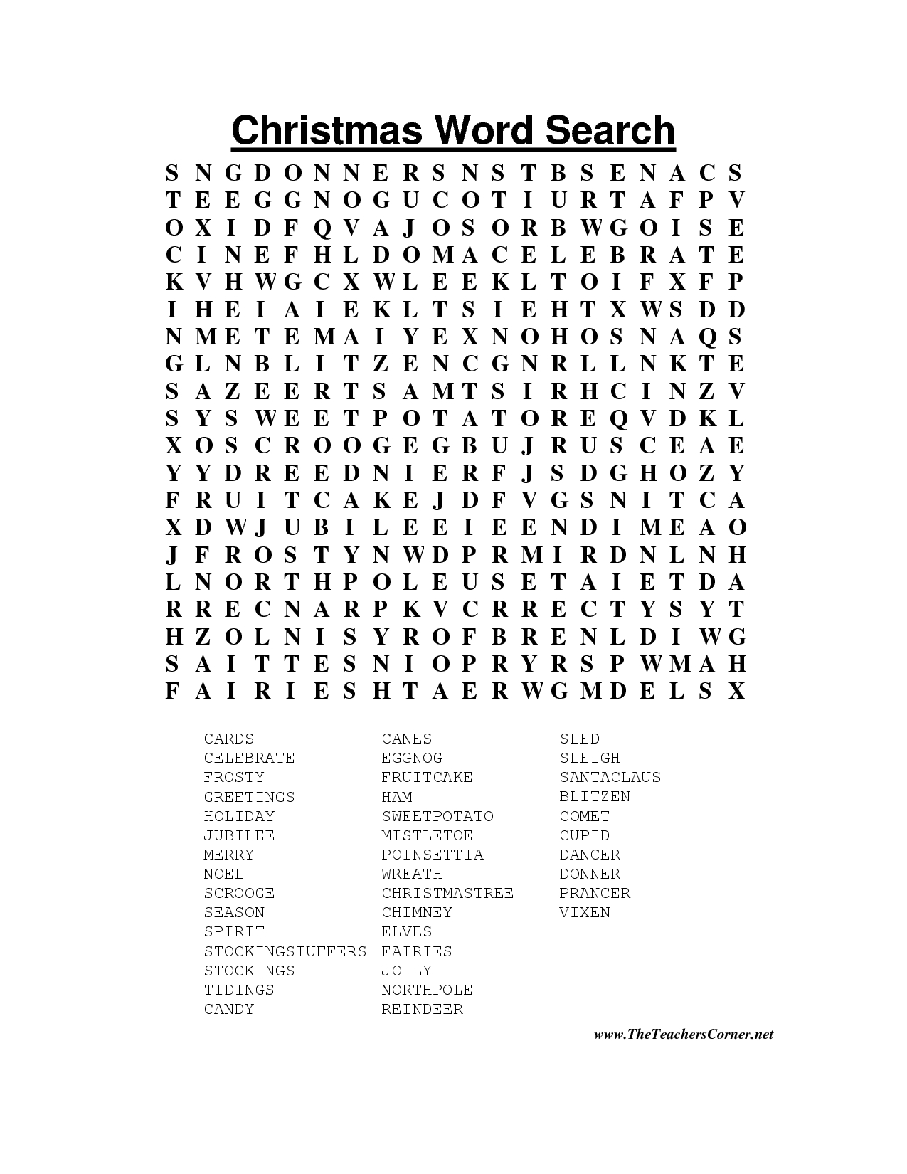 Hard Christmas Word Search Printable | Christmas Word Search