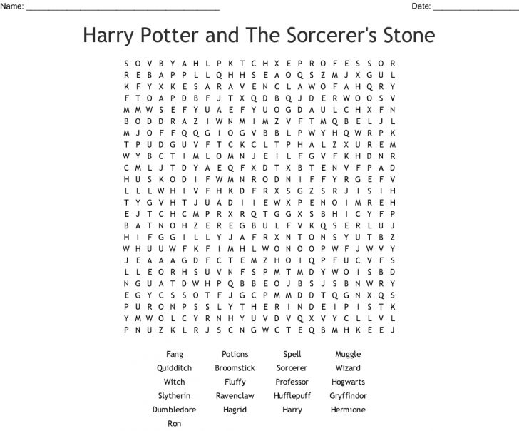 Harry Potter Word Search Printable Free