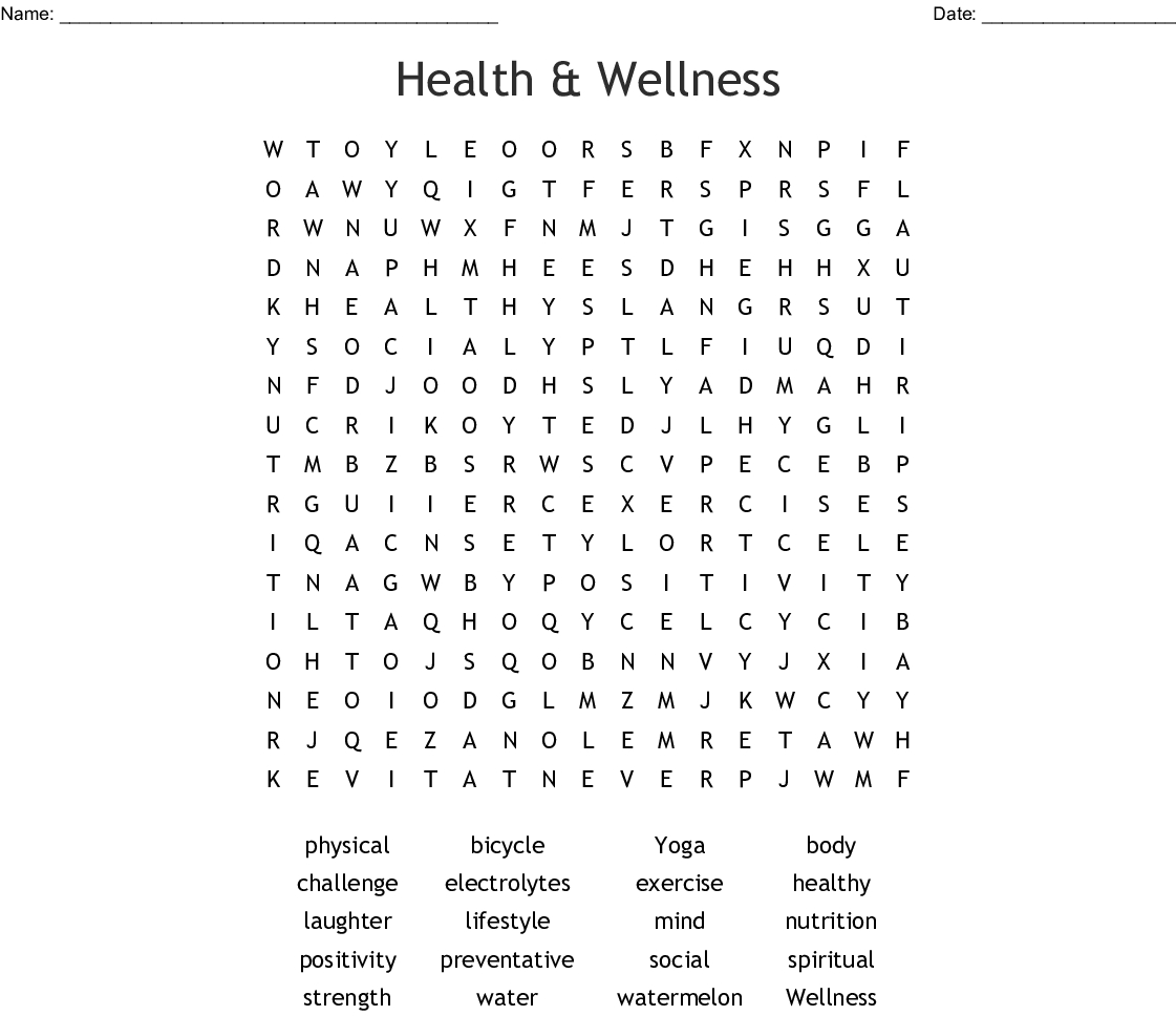 Health Word Search Puzzles Printable - Word Search Printable