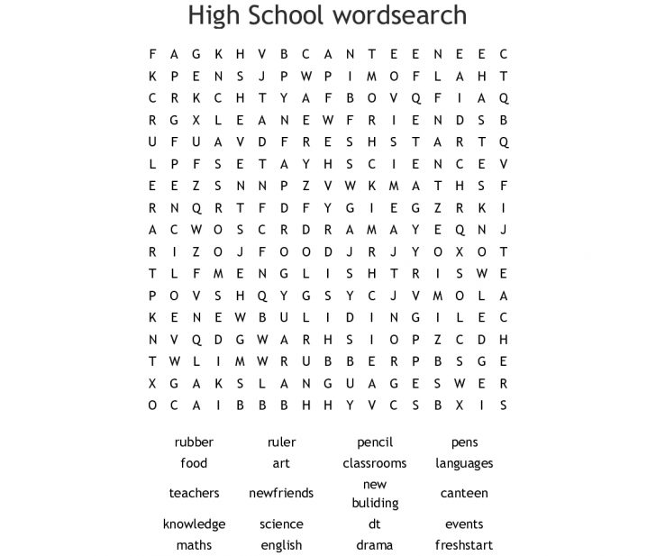 High School Word Searches Printable Free