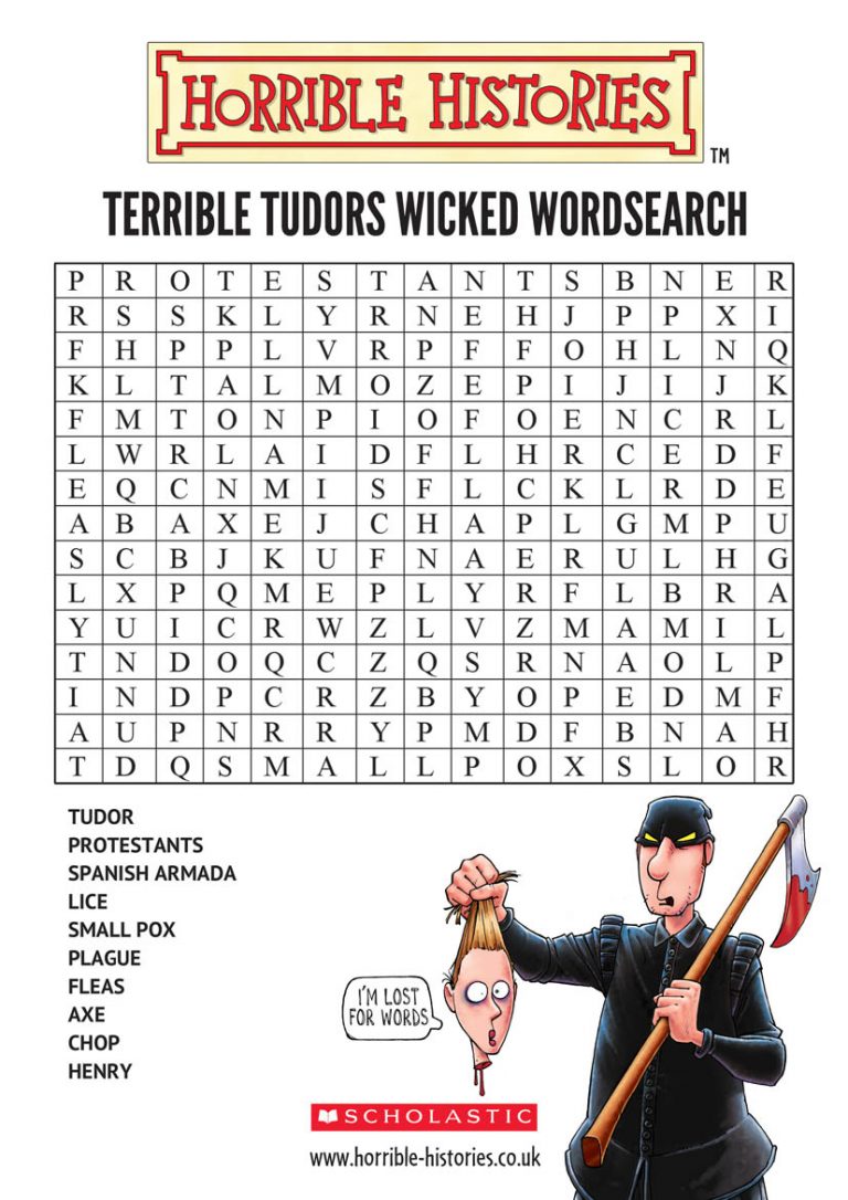 Horrible Histories Wicked Wordsearch Scholastic Kids Club Word Search Printable