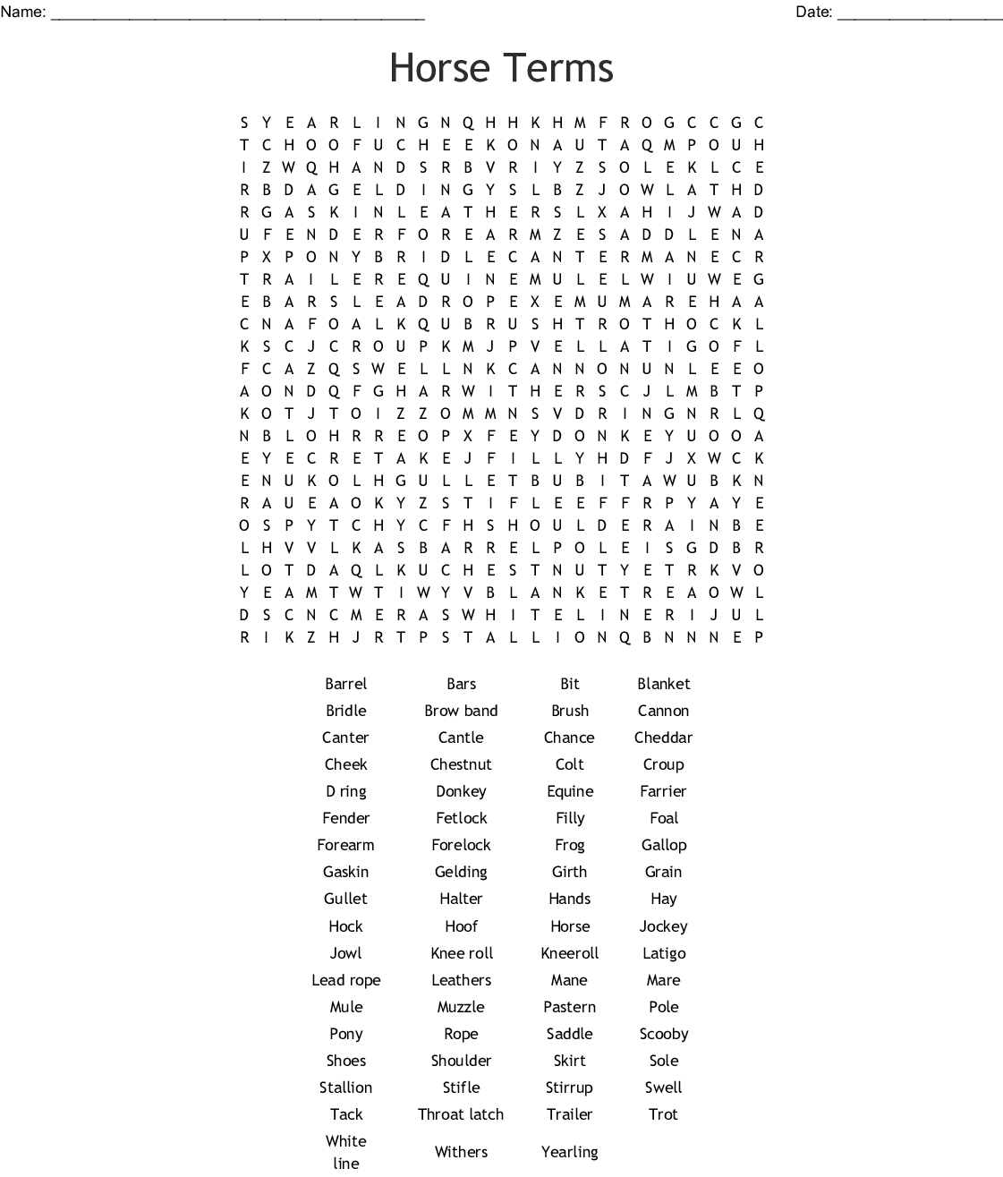 Printable Horse Word Search Cool2bkids Printable Marc - vrogue.co