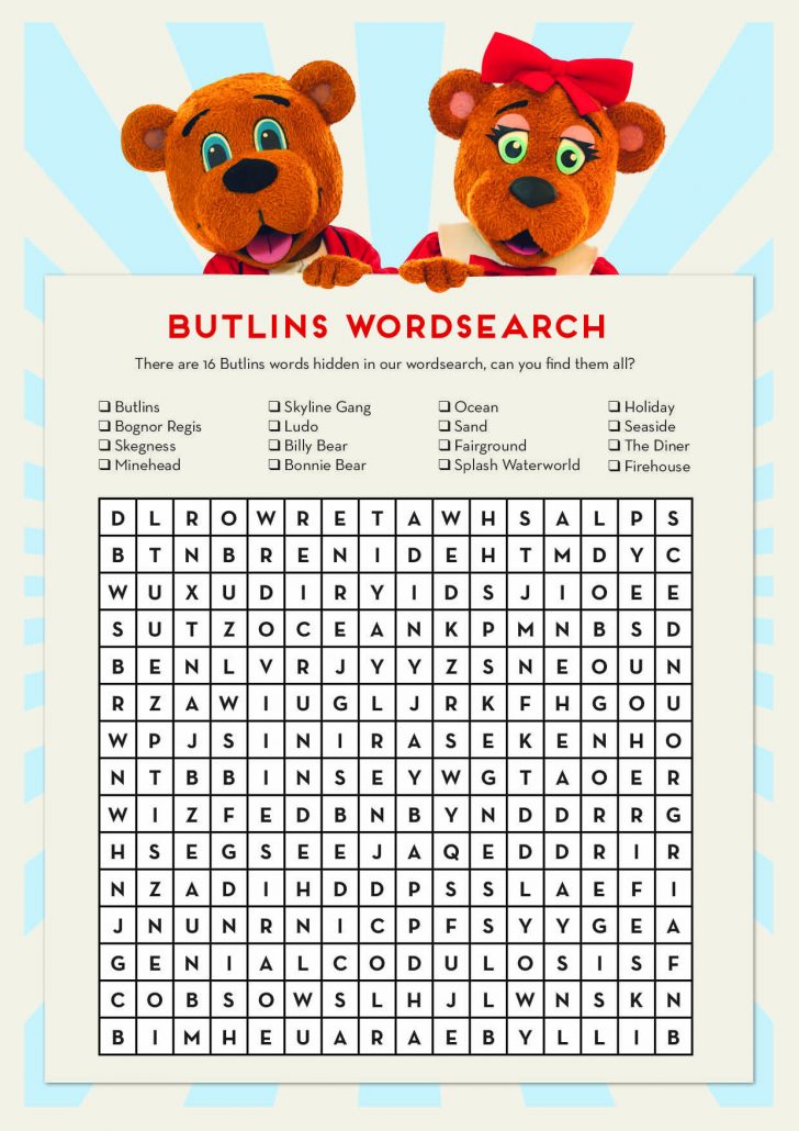 Teddy Bear Word Search Printable