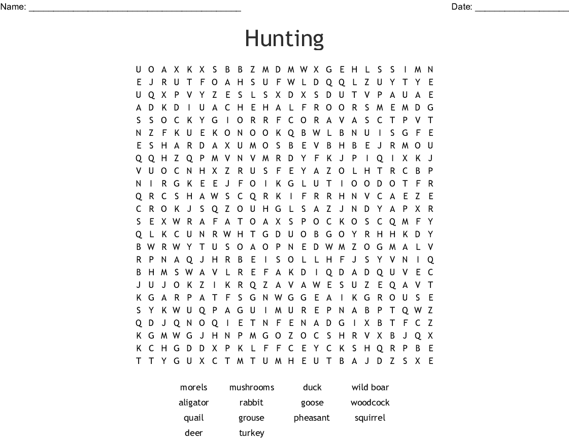 hunting and fishing word search wordmint word search printable