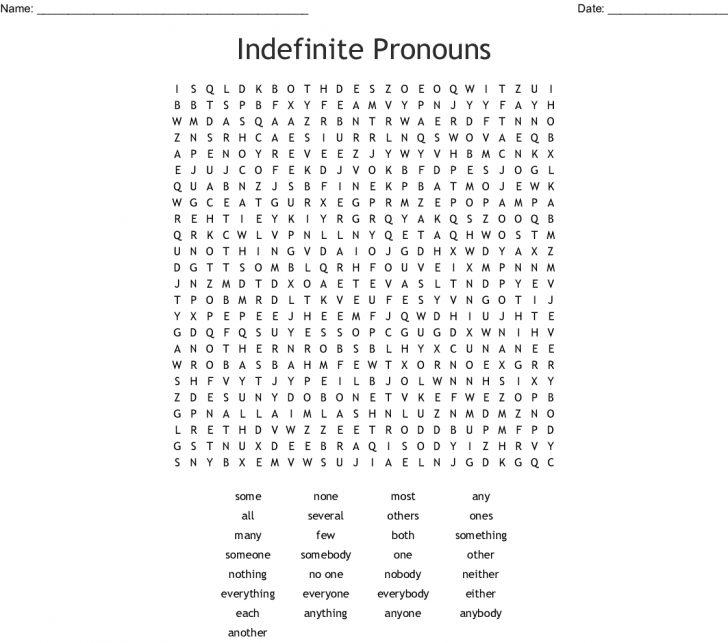 Pronoun Word Search Printable
