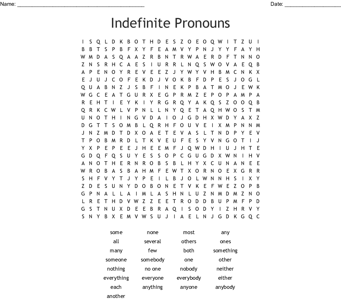 Pronoun Word Search Printable | Word Search Printable