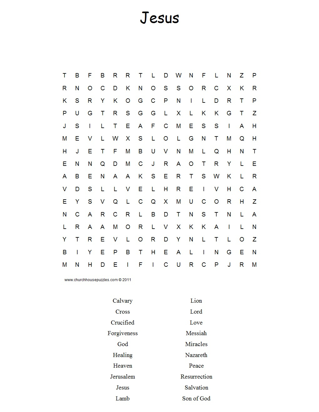 Jesus Word Search