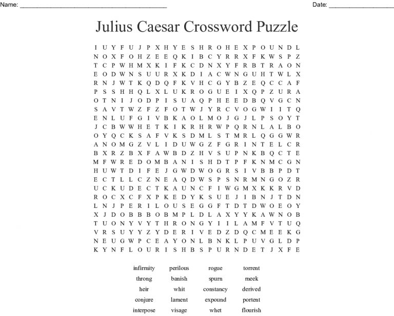 Julius Caesar Crossword Puzzle Word Search Wordmint Word Search 