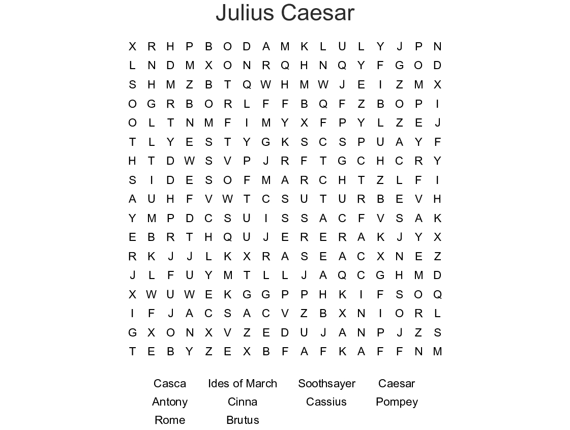 Julius Caesar Word Search - Wordmint
