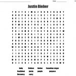 Justin Bieber Word Search   Wordmint