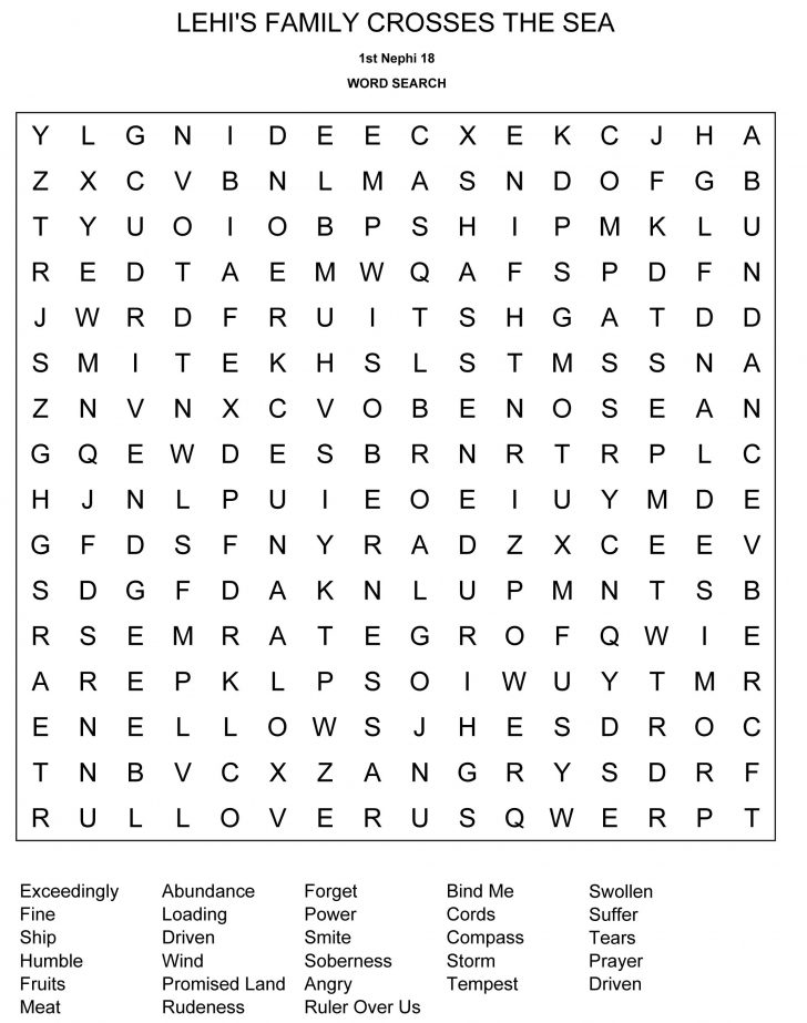 Lds Word Search Printable