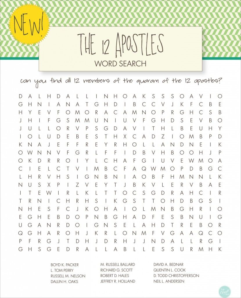 Lds Word Searches For Kids - Free Printables | General