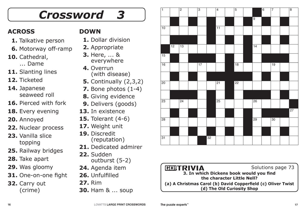 Lovatts Large Print Crosswords (Nz). | Magshop