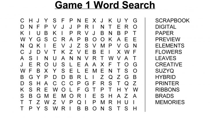 Free Search A Word Printable