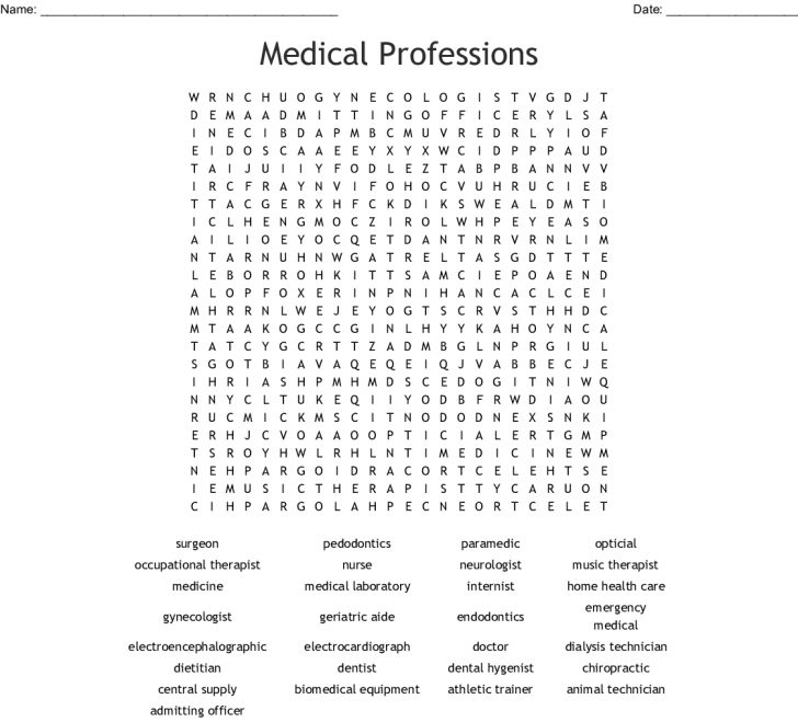 Free Printable Medical Word Searches