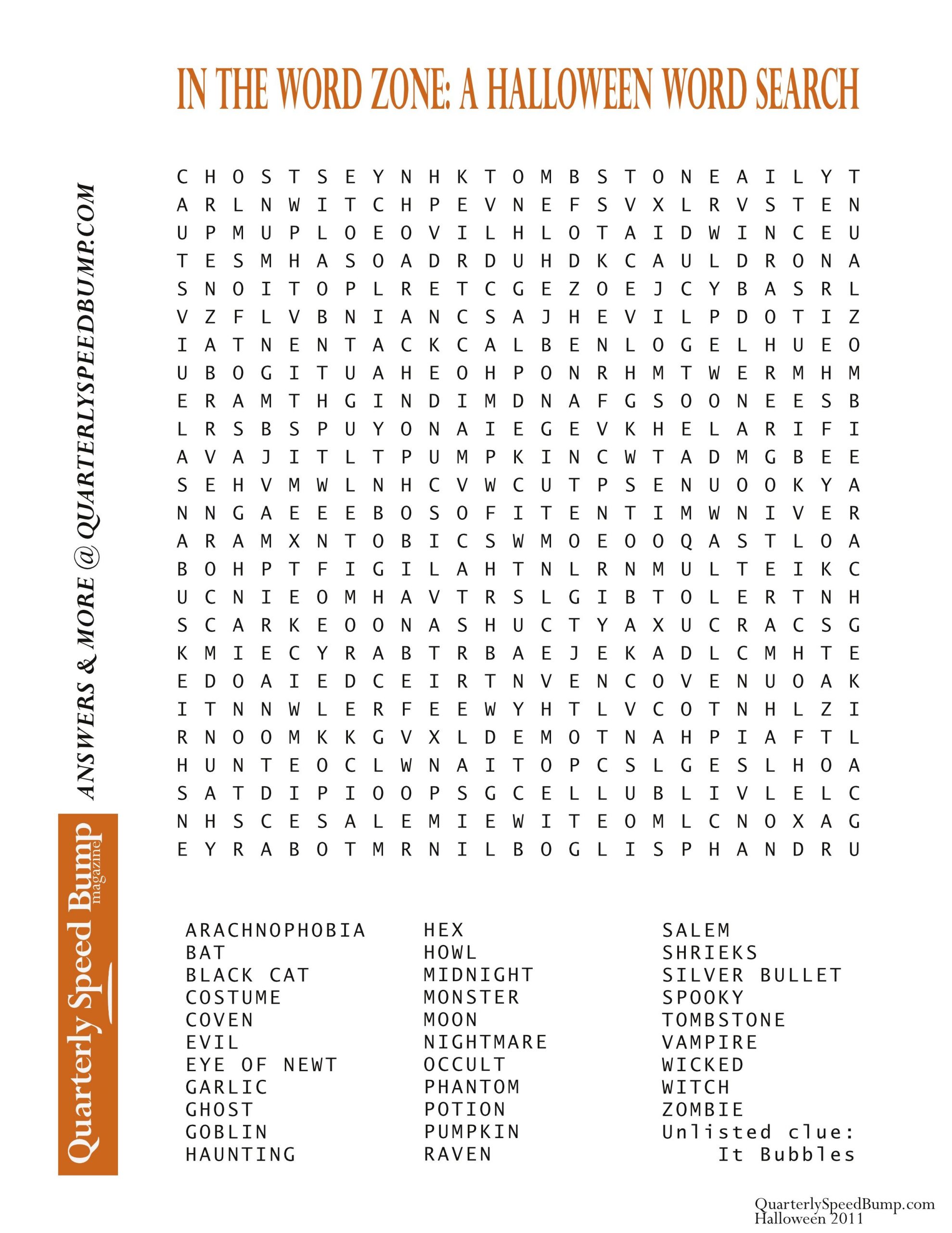 Monster Halloween Word Search Puzzles Printable | Bates&amp;#039;s