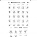 Mrs. Keener's First Grade Class Word Search   Wordmint