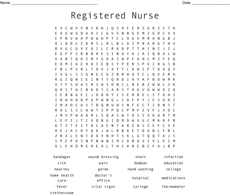 Nursing Word Search Games