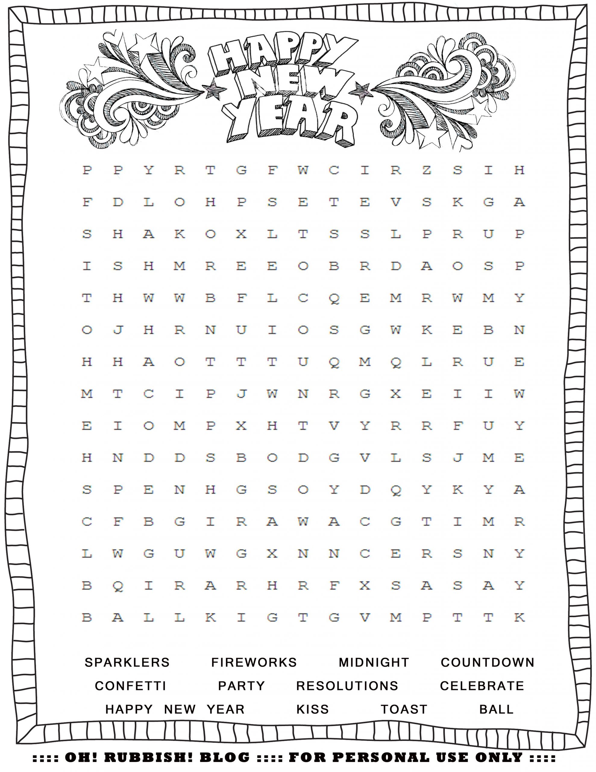 New Year&amp;#039;s Printable Activities :: Entertain Your Kids