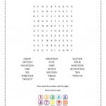 Numbers 1 20 Wordsearch   English Esl Worksheets For