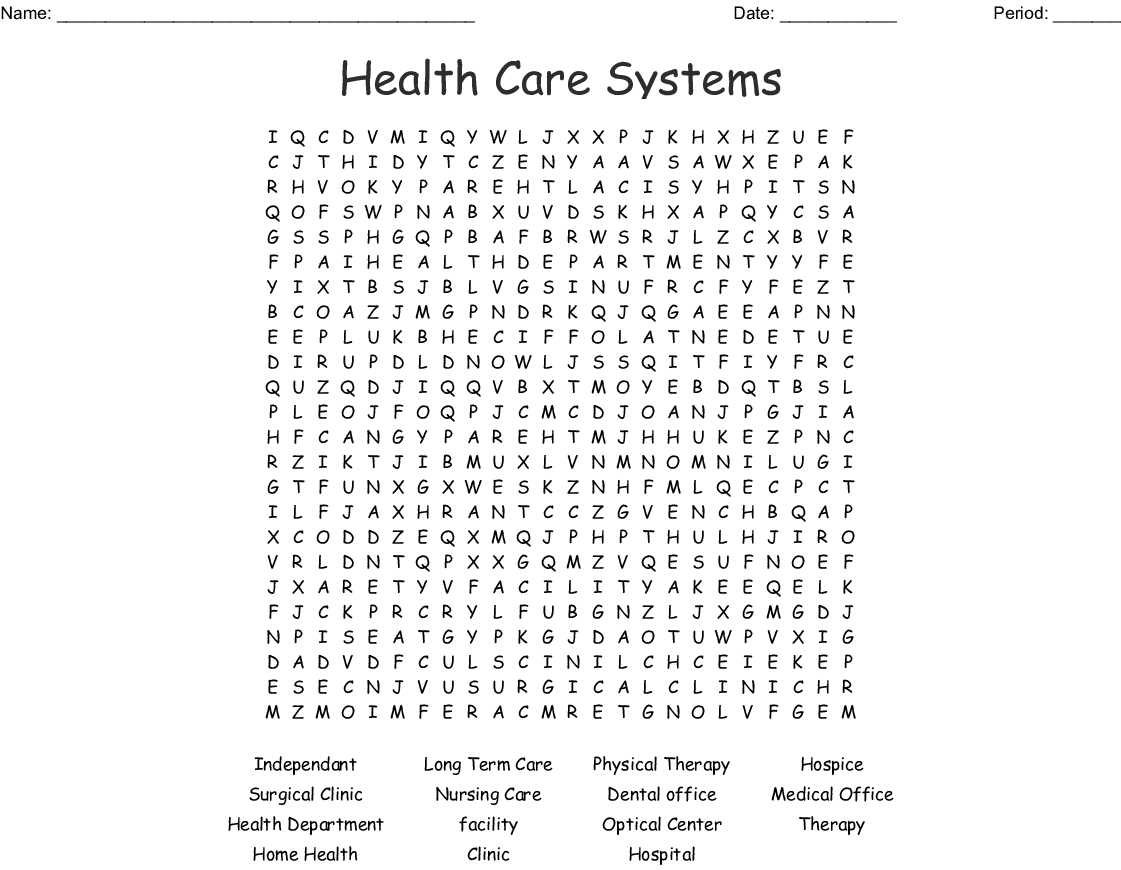 Nursing Word Search Printable