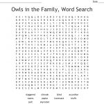 Owls In The Family, Word Search   Wordmint